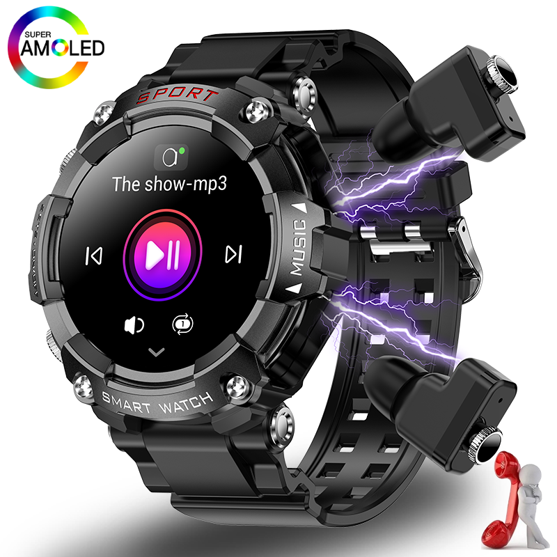 Haino Teko ST-3 Smart Watch with Wireless Earbuds – 2-in-1