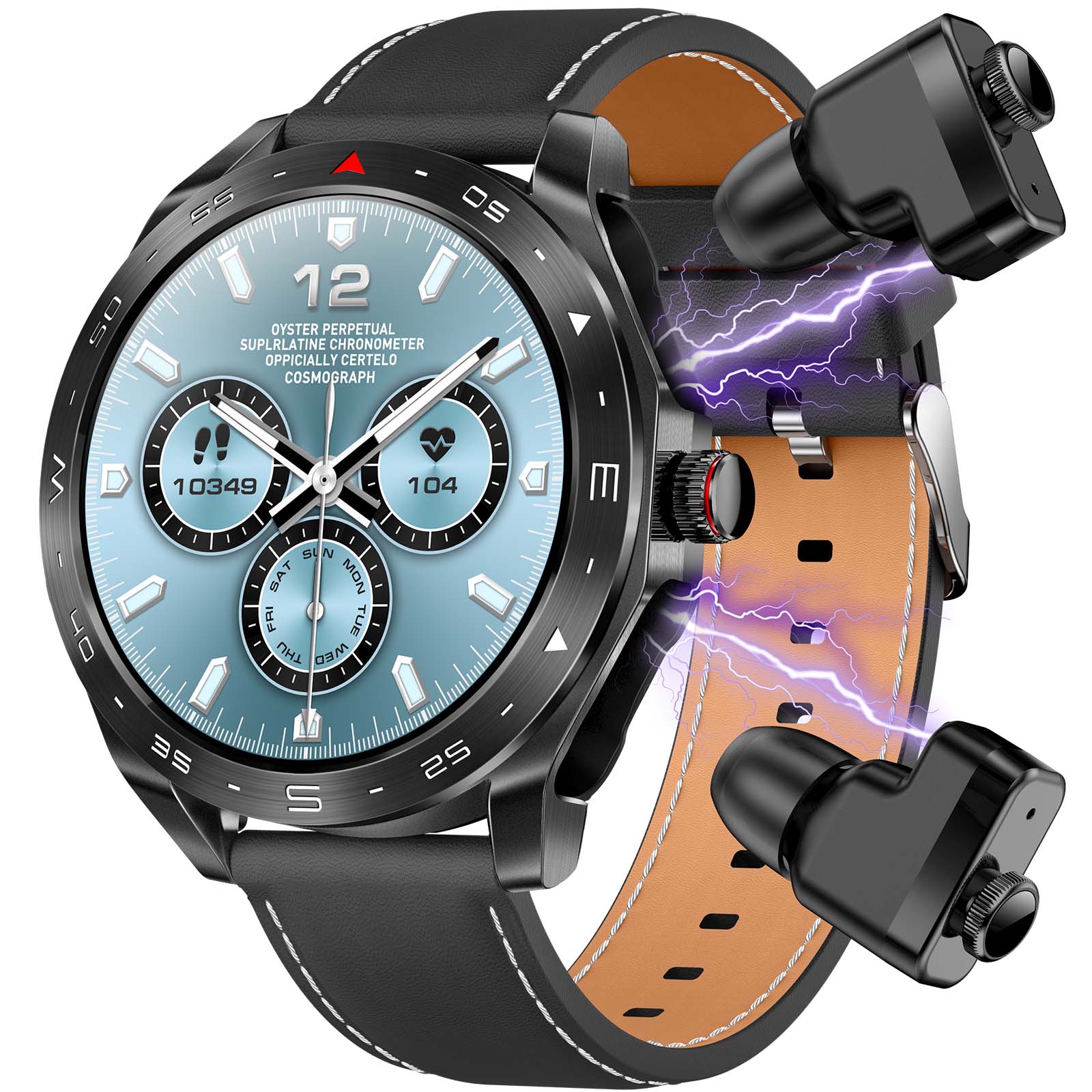 Haino Teko ST-5 Smart Watch with TWS Earbuds – Military Design