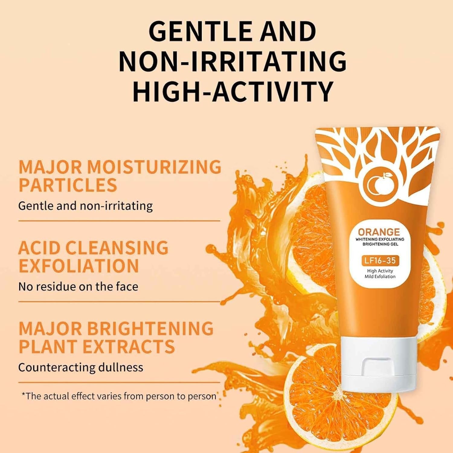 Orange Brightening Exfoliating Gel – Gentle Face Peel Scrub