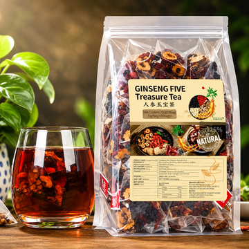 Ginseng Five Treasure Tea – Premium Chinese Herbal Tea for Energy & Kidney Health (25 Bags)