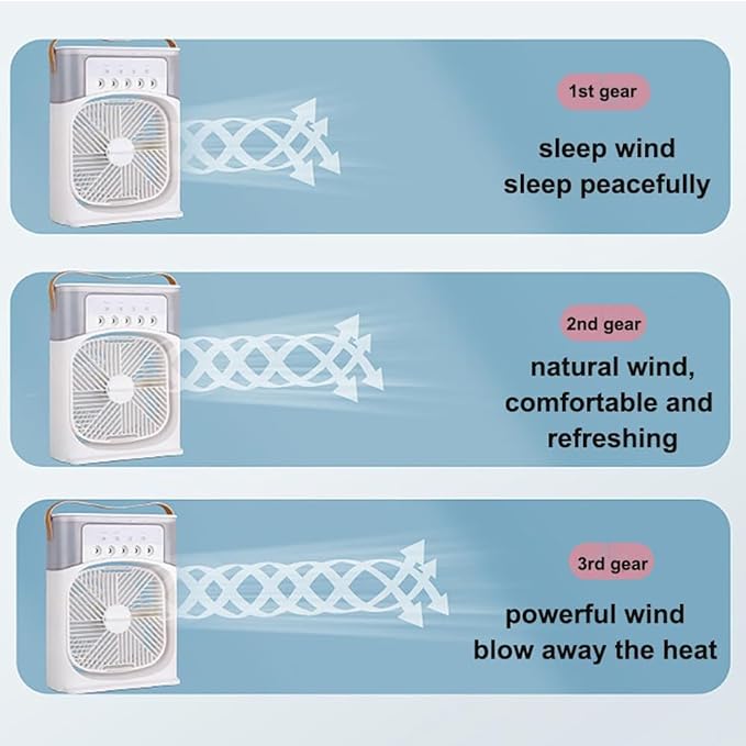Portable Cooling Fan with Ice Compartment – Oscillating Mini AC