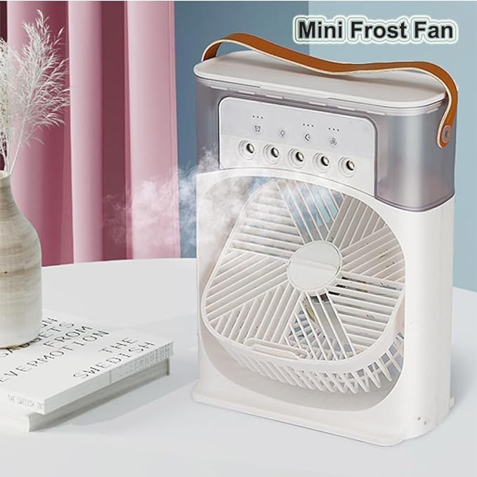 Portable Cooling Fan with Ice Compartment – Oscillating Mini AC