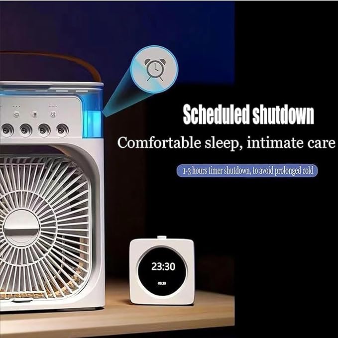 Portable Cooling Fan with Ice Compartment – Oscillating Mini AC