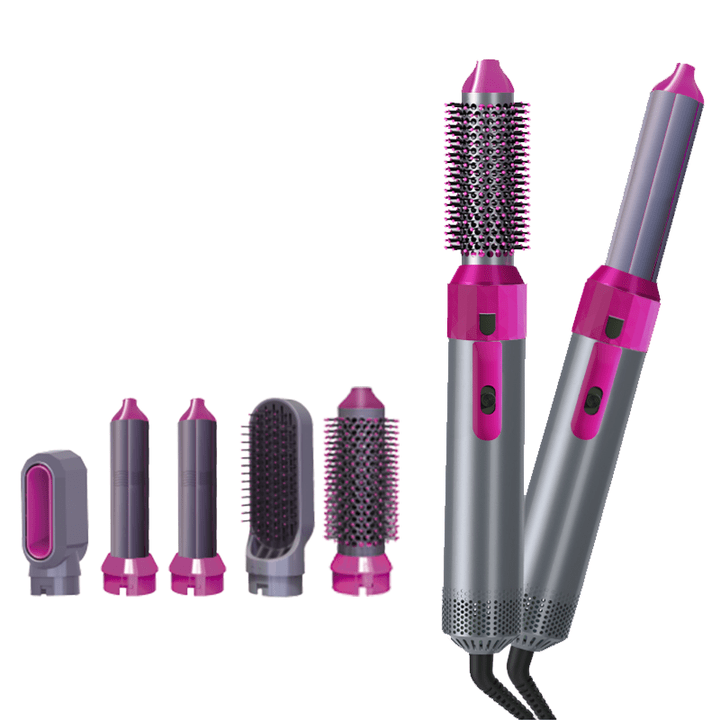 5-in-1 Hot Air Brush – Ceramic Styler for Volume & Curls