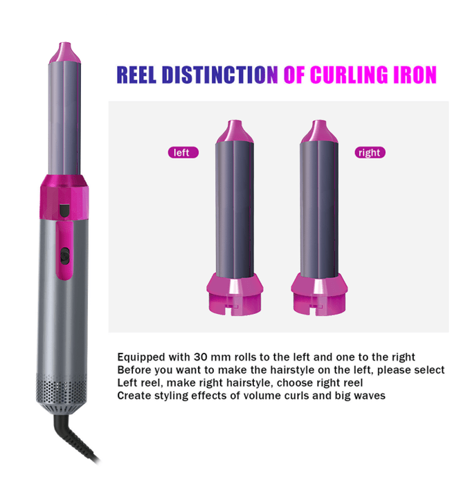 5-in-1 Hot Air Brush – Ceramic Styler for Volume & Curls