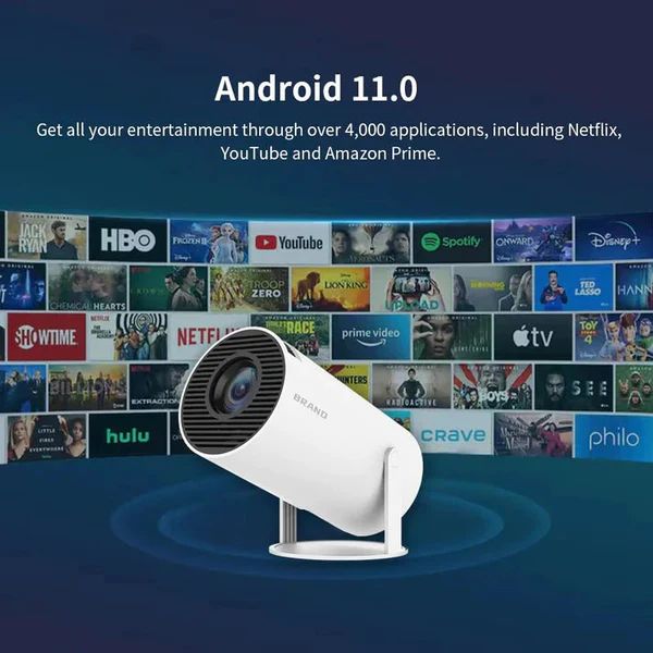 Mini Round Projector – 180° Rotating Portable Home Projector