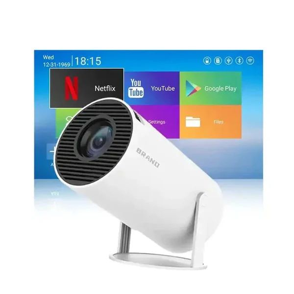 Mini Round Projector – 180° Rotating Portable Home Projector