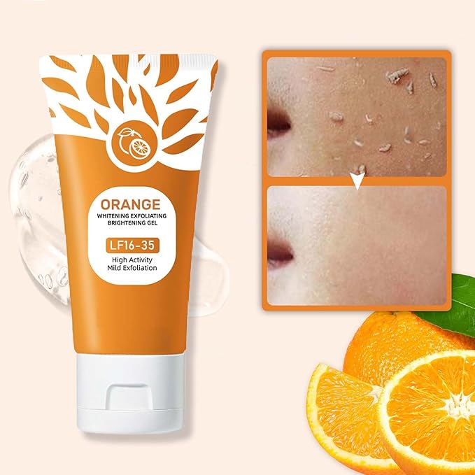 Orange Brightening Exfoliating Gel – Gentle Face Peel Scrub