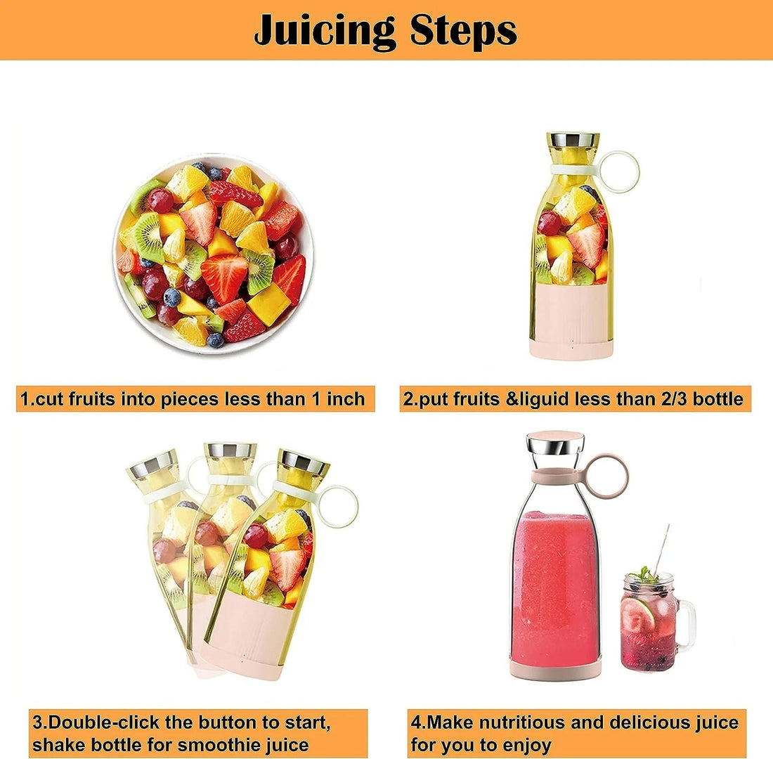 Portable Juicer Bottle – 350ml Personal Blender Cup