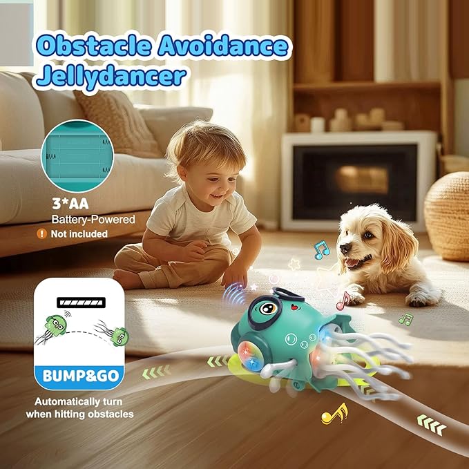 Twist Jellyfish Musical Bump & Go Toy – Interactive Kids Toy